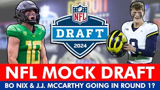 2024 NFL Mock Draft Ft. Bo Nix & J.J. McCarthy Going Round 1 + Panthers & Browns Round 2 Picks