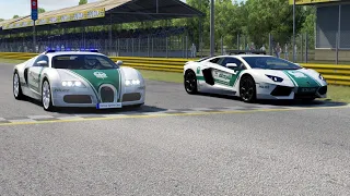 Bugatti Veyron Dubai Police vs Lamborghini Aventador Dubai Police at Monza Full Course