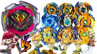 DYNAMITE BELIAL vs ALL FAFNIR BEYS EVOLUTIONS GEN Beyblade Burst DB Dynamite Battle ベイブレードバーストDB