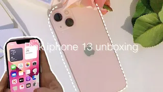 Pink iPhone 13 aesthetic unboxing 🌸 | *cute & aesthetic*