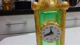 Plastic Bottle Crafts: How to Make a Table Clock Model DIY Recycled Bottles Crafts Ideas