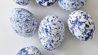 DIY abstract painted Easter eggs