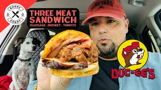 Buc-ee’s Three Meat Sandwich 👀🦫 Suasage, Brisket & Turkey!