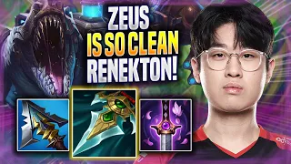 ZEUS IS SO CLEAN WITH RENEKTON! - T1 Zeus Plays Renekton TOP vs Lulu! | Season 2022