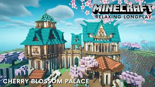 Minecraft Cherry Blossom Longplay - Creative Building A Large Palace (No Commentary) [1.20]