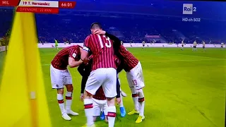 Milan-spal Coppa Italia 2019-2020 gol del 3-0 Theo Hernandez