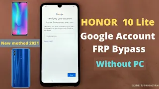 huawei Honor 10 Lite HRY-AL00 Google Account Frp Bypass Without Pc in Hindi