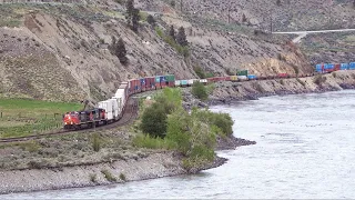 Heavy Afternoon Of Trains Between Beautiful Canadian Lakes and Canyons, On The CN Ashcroft Sub!