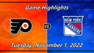 NHL Highlights | Philadelphia Flyers vs. New York Rangers | 11-1-22