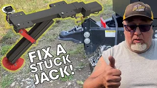 RV Tongue Jack Not Working? Do this first! My Ember Overland Camper RV #DIY How to fix stuck hitch!