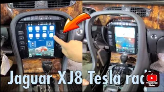 2004 Jaguar XJ8 Tesla style radio wifi Carplay Android auto. Reverse camera