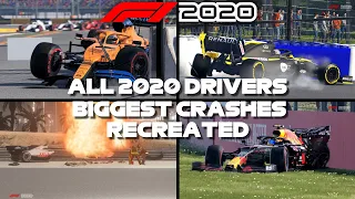 F1 2020 GAME: RECREATING ALL THE 2020 DRIVERS BIGGEST CRASHES