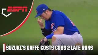 HE DROPPED THE BALL 😱 Cubs' costly error gives Braves the lead | MLB on ESPN