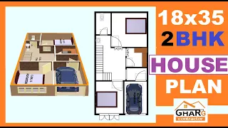 18 x 35 2बैडरूम वाला घर का नक्शा../// 18x 35 2bhk house plan..