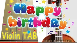 Happy Birthday to My Channel - One Year Old Today - Violin - Play Along Tab Tutorial