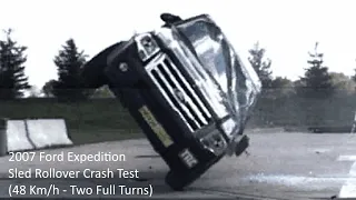 2007 Ford Expedition Sled Rollover Crash Test (48 Km/h - Modified Restraints - Two Full Turns)