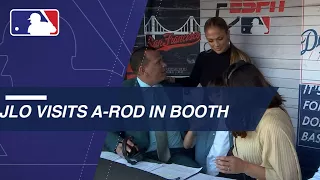 J-Lo visits A-Rod during booth debut
