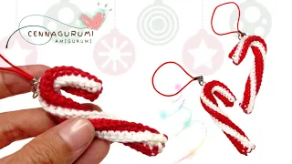 Crochet Christmas Ornaments || How to Crochet An Easy Candy Cane Decoration For Christmas