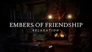 Embers of Friendship: An Unforgettable Night in the Cabin (Ambient Music)
