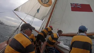 Spinnaker and Ringtail on Historical 18-footer BRITANNIA