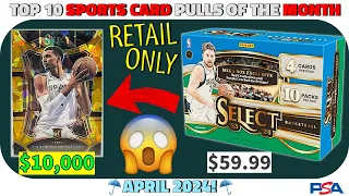 A $10,000 PULL FROM A MEGA BOX! 🤯 | Top 10 *RETAIL* Sports Card Pulls of the Month: April 2024 ☔