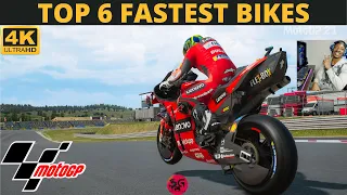 MotoGP 21 - Top 6 Fastest Bikes Speed Test | Honda, Sukuzi, Ducati, KTM Yamaha, Aprilia | 4K 60fps