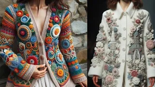 Nice coat knitted with wool (share ideas) #knitted #crochet #coat #design