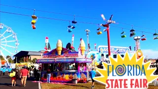 An EMPTY FLORIDA STATE FAIR Opening Day! WEIRD Foods, Claw Machines, & Exciting Attractions!