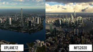 Microsoft Flight Simulator 2020 update 11 vs X-Plane 12 Scenery Comparison