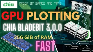 Live test using the latest Chia Bladebit GPU plotting software (~6 min plots) on a HPZ840 with 512Gb