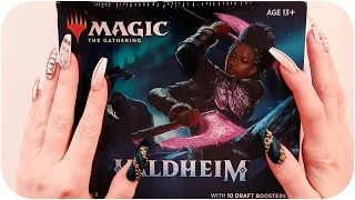 ASMR  Magic: The Gathering Kaldheim Bundle Unboxing [Tapping and whispering]