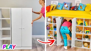 PIÈCE SECRÈTE SOUS LE LIT || ASTUCES BON MARCHÉ POUR AMÉLIORER TA CHAMBRE