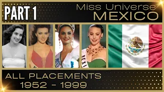 MISS UNIVERSE MEXICO | EVERY PLACEMENT 1952-1999 / CLASIFICACIONES