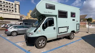 Woelcke Autark! Awesome B+ or mini Class C motorhome sighted in Matera, Italy.