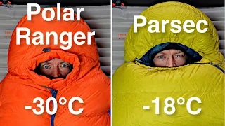 Which winter sleeping bag do you need? // Thermarest Polar Ranger vs Parsec -18℃