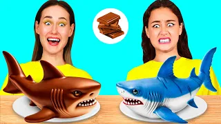 Desafío De Comida Real vs. De Comida Chocolate | Trucos Divertidos de Cocina por KaZaZa Challenge