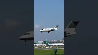 Bombardier Challenger 604 Landing at Dublin Airport