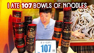 "45 Minute" UNLIMITED Japanese BBQ & Eating 107 Bowls of Noodles | Best CHEAP EATS in Tokyo Japan