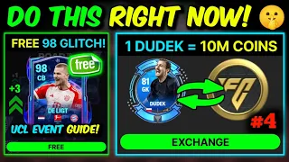 GLITCH! FREE 98 OVR Player - UCL Event Guide, 0 to 100 OVR as F2P in FC Mobile [Ep 4]