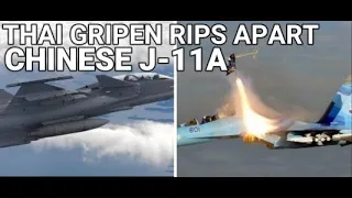 GRIPEN RIPS APART CHINESE J-11A IN FALCON STRIKE 2015 EXERCISES. #Saab #Gripen #J11 #Thailand #China