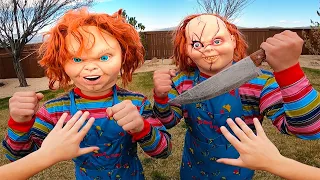 Escape From Chucky Brothers in Real Life! POV Chase