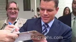 Matt Damon - Signing Autographs at The Daily Show with Jon Stewart" in NYC