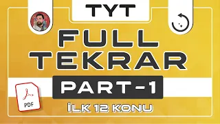 TYT FULL TEKRAR | İlk 12 Konu | Probleme Kadar | PDF | #merthoca #fulltekrar