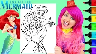 Coloring Ariel The Little Mermaid Disney Coloring Page Prismacolor Paint Markers | KiMMi THE CLOWN