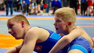 U17 K. Kört (EST) vs K. Birchler (SUI). Freestyle 45kg youth wrestling.