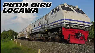 KERETA SENJA FULL NGEBUT adaTaksaka, Logawa ditarik loko viral Putih Biru dan Motis Selatan