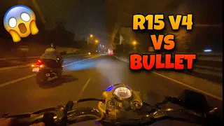 R15 v4 vs BULLET 350 Drag Race | Live Accident 😭