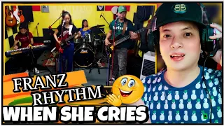 FRANZ Rhythm - WHEN SHE CRIES_(cover)_FATHER & KIDS JAMMING | REACTION | @FRANZRhythm