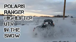 Polaris Ranger Highlifter UTV in the snow