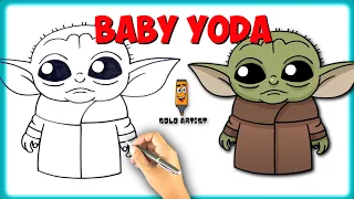 How To Draw Baby Yoda | The Mandalorian | Simple & Easy